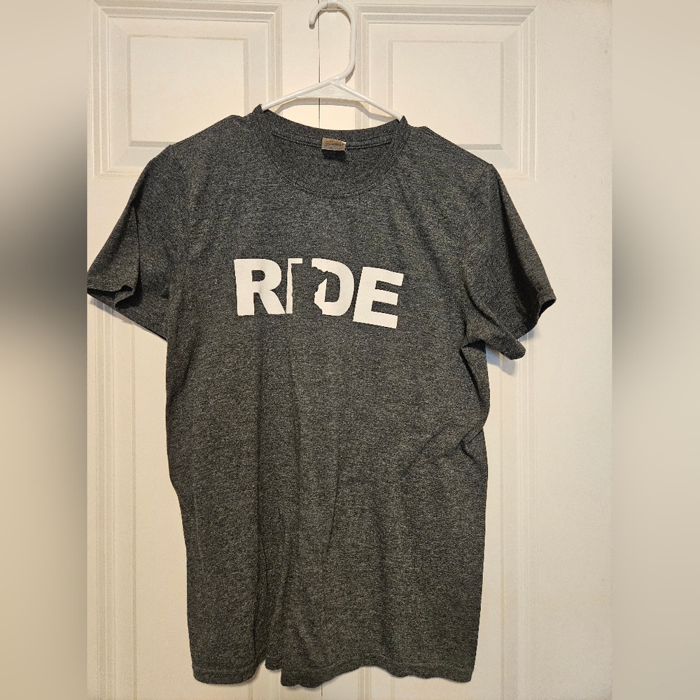 Gildan Gray Short Sleeve Tee with Bold Print